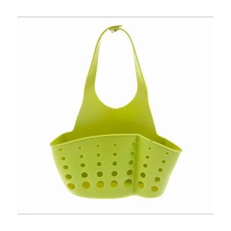 (green2) Support d'évier de cuisine suspendu avec panier d'égouttage, étagère réglable pour savon et éponge, support pour robinet de salle de bain, accessoires de cuisine (1/5)