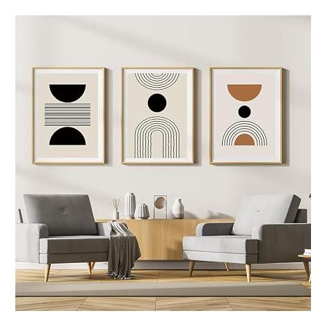 Ensemble d'affiches de style bohème, décoration murale moderne pour chambre à coucher et salon, motif plantes, décoration abstraite de la maison, sans cadre (style 7,20 x 30 cm x 3) (1/5)