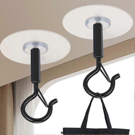 Crochets adhésifs pour plafond, lot de 4, ultra-résistants, pour suspendre plantes, guirlandes lumineuses, carillons, lanternes, etc. Fixation extérieure sans perçage. (1/5)