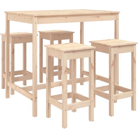 Maison Exclusive - Set Bar da Giardino 5 pz in Legno Massello di Pino