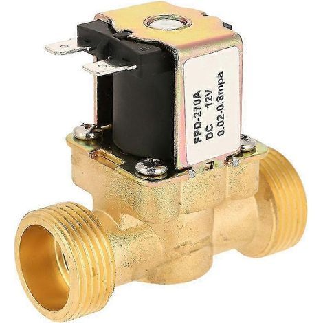 Électrovanne 12 V, en laiton massif étanche, normalement fermée, pour un contrôle précis de l'eau, installation facile et performances stables pour la domotique. (1/4)