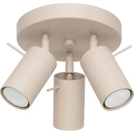 Sollux RING Spots encastrés annulaires pour plafond, couleur taupe, 3 ampoules GU10 (1/2)