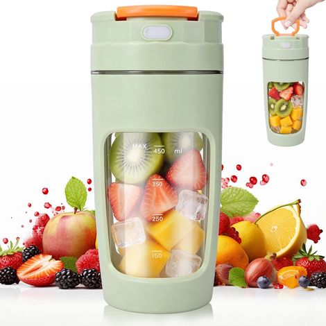 Mixeur Portable Rechargeable, 500Ml Mini Blender Smoothie Avec 4 Lames en Acier Inoxydable, 20000 Tr/Min, Gobelet de Voyage Sans BPA, Idéal Pour Shakes, Jus, Cuisine, Bureau et Salle de Sport (1/5)