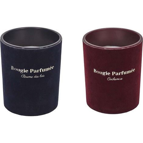 Bougie parfumée 10 x 12.5 cm Velours (Lot de 2) (1/5)