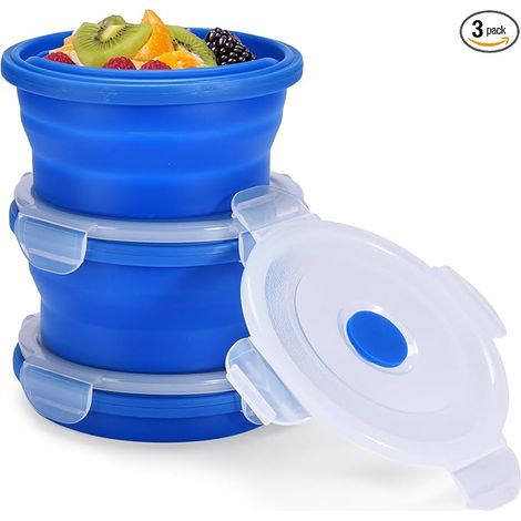 Boîte hermétique et pliable en silicone avec couvercle, idéale pour le rangement de la cuisine et des plans de travail.-AquaForge (1/5)