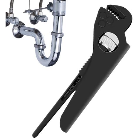 Clé de tuyau - Pinces hydrauliques en acier au carbone pour tuyauterie Outil robuste pour plomberie robinet de toilette chauffage Écrous salle de bain cuisine maison (1/5)