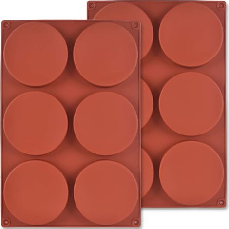 Lot de 2 moules à gâteau ronds en silicone de 10 cm. (1/5)