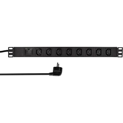 LOGILINK Professional PDU8 A01 6 Rack 8 IEC320 with Surge Protection, Black (1/5)