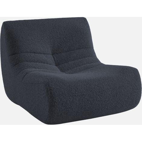 Poltrona senza braccioli in tessuto effetto alpaca (1/5)