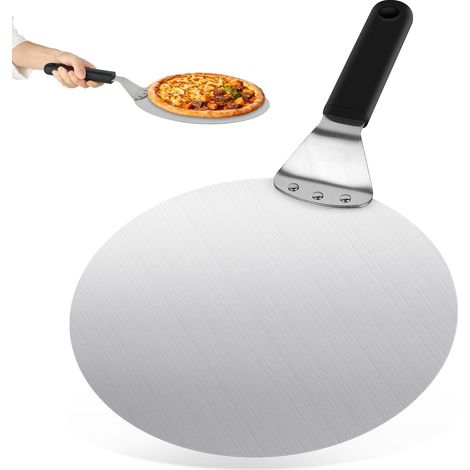 Pelle a Pizza, 10 Pouce Pelle à Pizza Ronde Pelle Pizza en Acier Inoxydable, Spatule Pizza Pelle à Pizza pour la Cuisson de Pizzas, Pain (1/5)