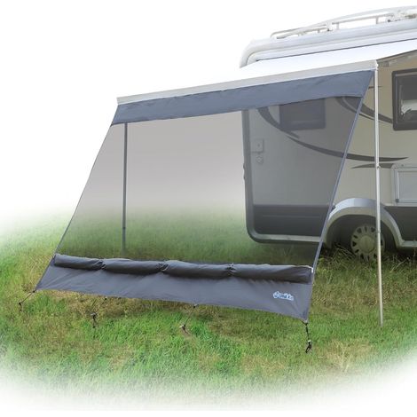 Pare-soleil et protection contre la pluie pour autocar, mobil-home et caravane, minibus, murs avant et latéraux, design à deux couches (440 x 200 cm) (1/5)