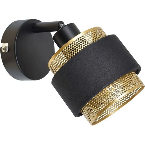 Applique nero oro spot orientabile E14 4W Italux Renez (1/2)