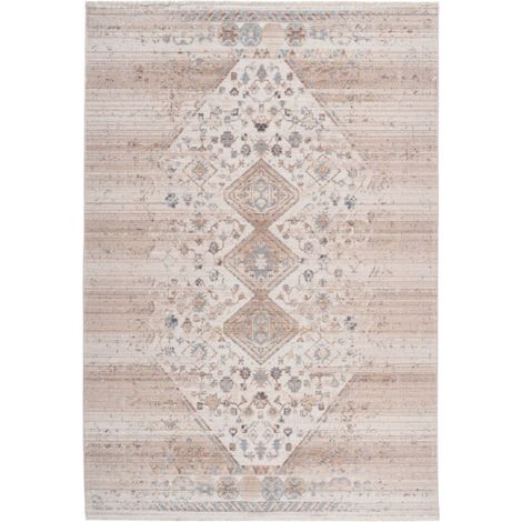 Tapis Vintage à Poils Courts "Baroque XI" Beige 120 x 170 cm (1/4)