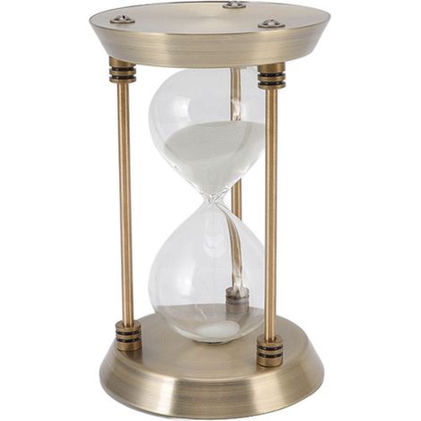 Sanduhr aus Eisen und Glas, 15-Minuten-Sanduhr-förmiges Ornament, ideal zur Dekoration von Büro oder Arbeitszimmer. (1/5)