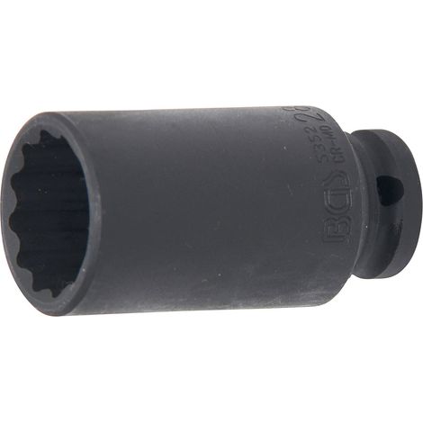 BGS Kraft-Steckschlüssel-Einsatz Zwölfkant Antrieb Innenvierkant 12,5 mm (1/2") SW 28 mm - 5352