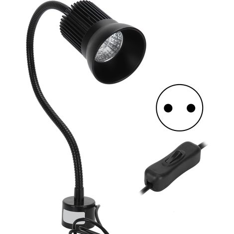 Lampe à LED 7W avec base magnétique, col de cygne flexible pour machine à coudre et machine-outil CNC, prise UE 110-220V (1/5)