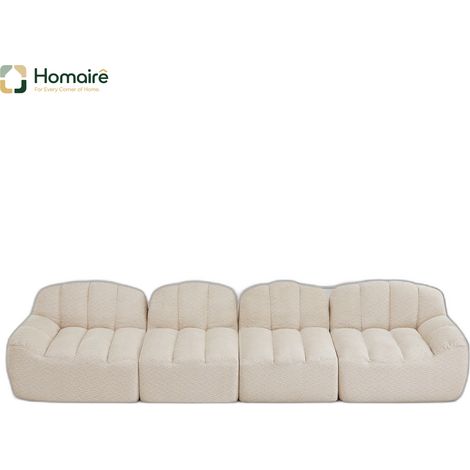 Canapé modulable en polaire multicolore avec accoudoirs 366 x 104 x 79 cm HOMAIRE (1/5)