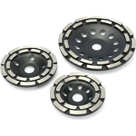 Disque diamant 180mm à meuler le béton, meule abrasive à poncer béton, pierre, granit, 2 rangées diamantés,(180mm, noir) (1/4)