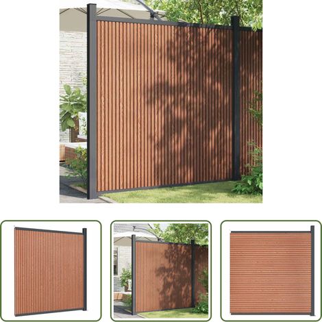 vidaXL WPC-Zaun - Zaunelement Braun 173x186 cm WPC (1/5)