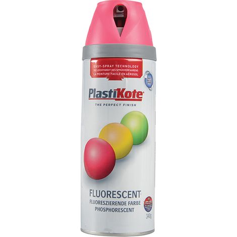 PlastiKote 1900 Twist & Spray Fluorescent Pink Aerosol Paint – 400ml