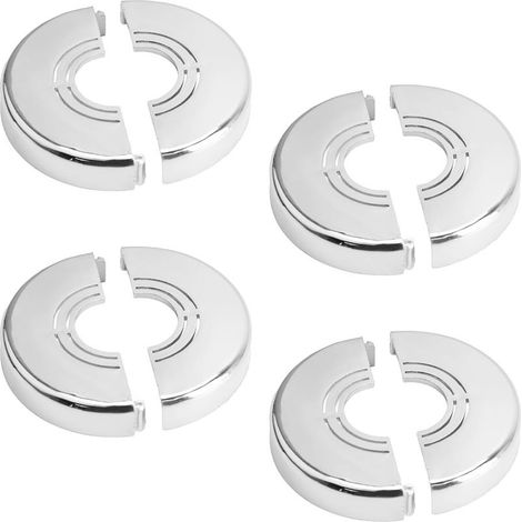 Lot de 4 cache-tuyaux muraux ronds en plastique pour salle de bain - Décoration réglable - Installation facile - Couvercle de tuyau d'eau (1/5)