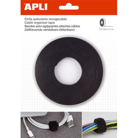 CINTA RECOGECABLES VELCRO APLI 10MMX5M