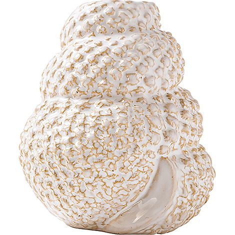 Vase décoratif en céramique blanche style nordique motif coquillage artisanal ornement créatif élégant pour salon moderne cadeau idéal décoration intérieure (1/5)