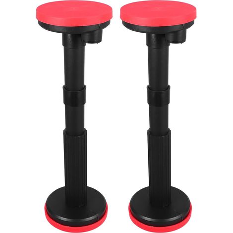 Lot de 2 Tiges Télescopiques de Support Réglables 18-44 Cm en Nylon Noir Mat, Stabilisateur Anti-Vibrations pour Installation Meuble de Salle de Bain, Pied de Levage Multifonction (1/5)