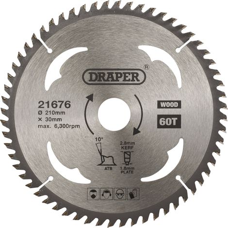 TCT Circular Saw Blade for Wood, 210 x 30mm, 60T (21676) (1/5)