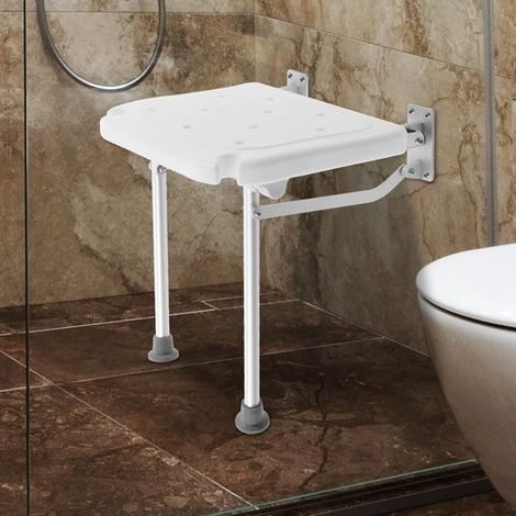 Bath Chair Shower Stool Folding Shower Seat For Elderly&Pregnant Women White (1/5)