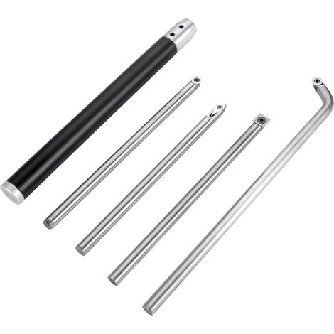 Tour à bois 4 pièces, outils de tournage carbure avec couteaux diamant, rond et carré, manche ergonomique, pour tournage bois DIY et loisirs créatifs. (1/5)
