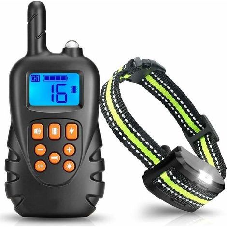 Dog Training Collar, Anti-Bark Collar with 600 Meter Remote Control, IPX7 Waterproof Rechargeable Receiver with 3 Modes: Vibration/Shock/Beep (Grey) (1/5)