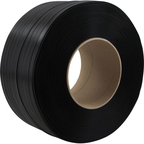 1 Rolle PP Band 16 mm x 0,65 mm 2000 m 215 KG Umreifungsband Kern 200mm Schwarz