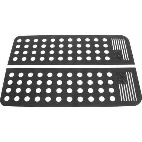 2 Zierleisten aus Aluminium für die Heckscheibe des Jeep Wrangler JK Unlimited (2007–2017), inklusive Klebestreifen für die Aluminium-Zierleiste und 2-türigem Aufkleber-Set. (1/5)