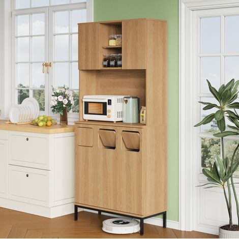 Armario cocina reciclaje 3 puertas MDF 80x35x181 OKMYHOME (1/5)
