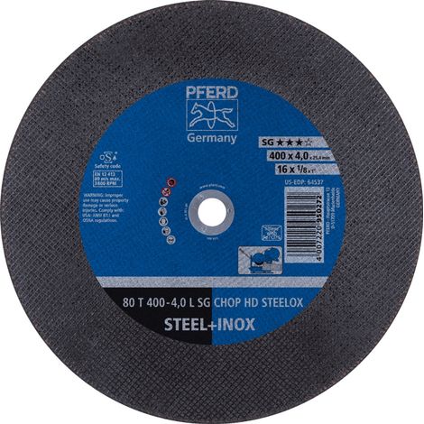 PFERD TOOLS Trennscheibe T 400x4,0x25,4 mm Leistungslinie SG CHOP HD STEELOX für Stahl/Edelstahl 10 Stk (1/5)