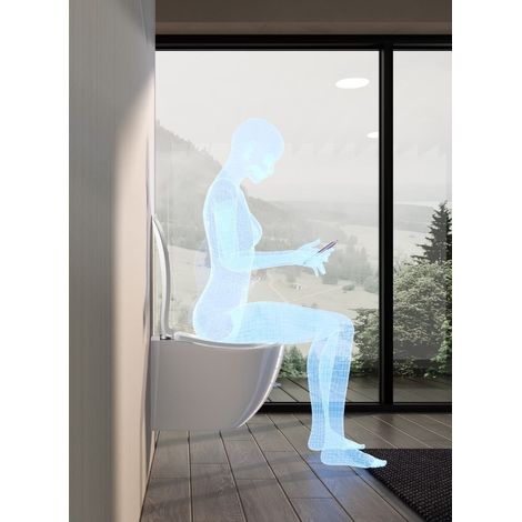 Ergo Inodoro suspendido sin brida Tornado y fijaciones invisibles + asiento SoftClose (SATERG1)