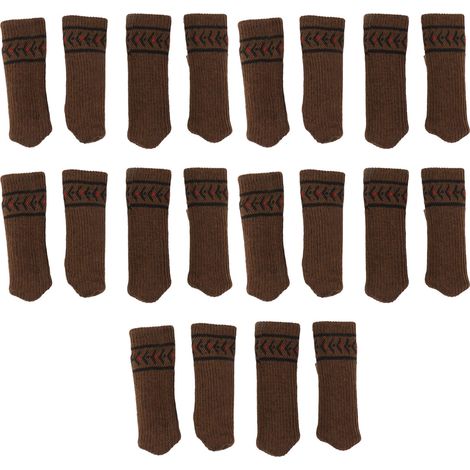 Lot de 20 protège-pieds de chaises, embouts de table et autres meubles, protection contre les rayures, silencieux, tapis de sol épais en maille marron (1/5)