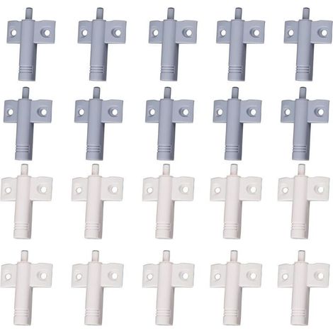 Ulisem20 Pcs Cuisine Amortisseur de Porte Tampon Amortisseur Tiroir Matériau ABS Recyclable à Haute Résistance Réduisez le Bruit pour le Bureau/Armoires/Tiroirs et Portes (Blanc + Gris) (1/4)