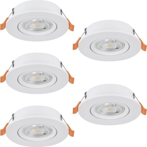 Faretto Incasso Moderno Barranco Plastiche Bianche 5 Luci Led 4,5W 5X450Lm Ip20 (1/2)