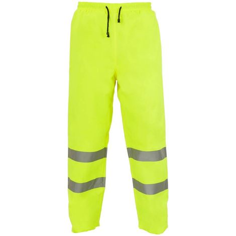 Pantaloni da lavoro giallo con riflettente per la sicurezza di taglia L (1/5)