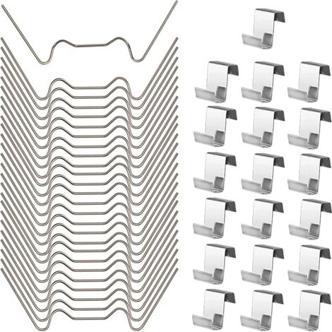 100 pièces : 50 pinces à verre en W, 50 pinces métalliques en Z et 50 pinces à recouvrement en Z pour le verre de serre. (1/5)