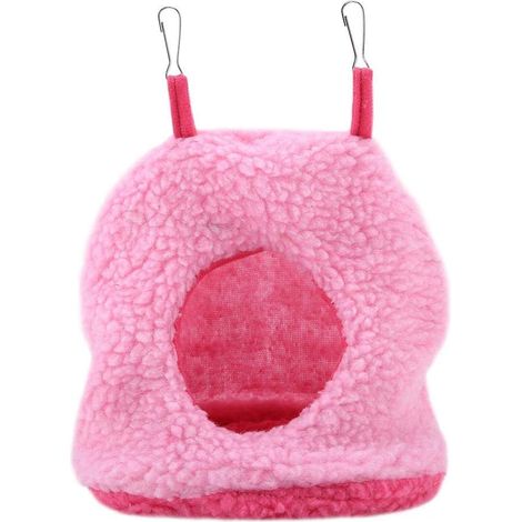 Nests, Parrot Nest Pet Bird Nest Winter Warm Hammock Hanging Cage Happy Plush Cage Tent Bed Tent(Pink) (1/5)