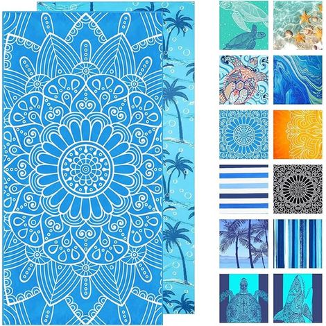 Serviette de Plage Microfibre 180x80 Drap Serviettes Homme Anti Sable Bain Piscine Femme Beach Towel Poncho Fille Essuie Sechage Sport Vacances Accessoire Travel Essentials (1/5)
