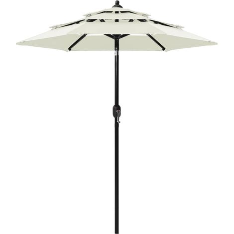 Sonnenschirm mit Aluminium-Mast 3-lagig Sandfarbe 2 m