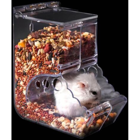 Hamster Distributeur Nourriture pour Petits, Distributeur de Nourriture pour Cochon d'Inde, Mangeoire Automatique, Convient aux Petits Animaux Tels Que Les Hamsters, Hérissons, Écureuils (400 ML) (1/5)