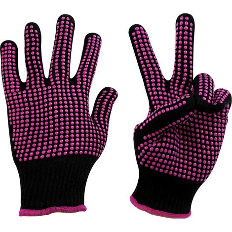 Guanti da barbecue resistenti al calore - Confezione da 2 guanti resistenti al calore sublimati con impugnature in silicone, guanti da lavoro resistenti al calore da donna, taglia unica