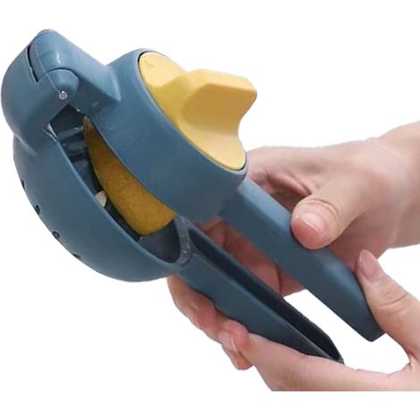 Presse-citron multifonctionnel en plastique, portable et manuel, bleu, pour fruits et légumes à usage domestique. (1/5)