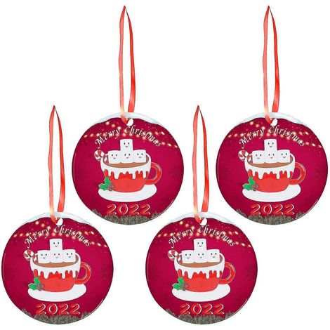 Cadeau de Noël pour elle, pendentif de Noël, décoration pour sapin de Noël (lot de 4). (1/5)