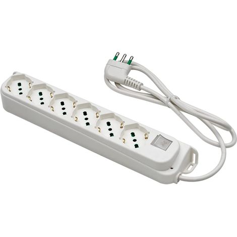 Fme Multipresa 6 Posti Schuko con Interruttore e Cavo 1,5m Bianco (1/4)